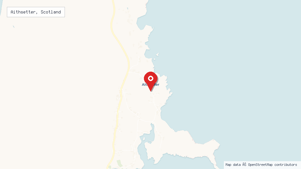 Street map of Aithsetter, Scotland with location pin