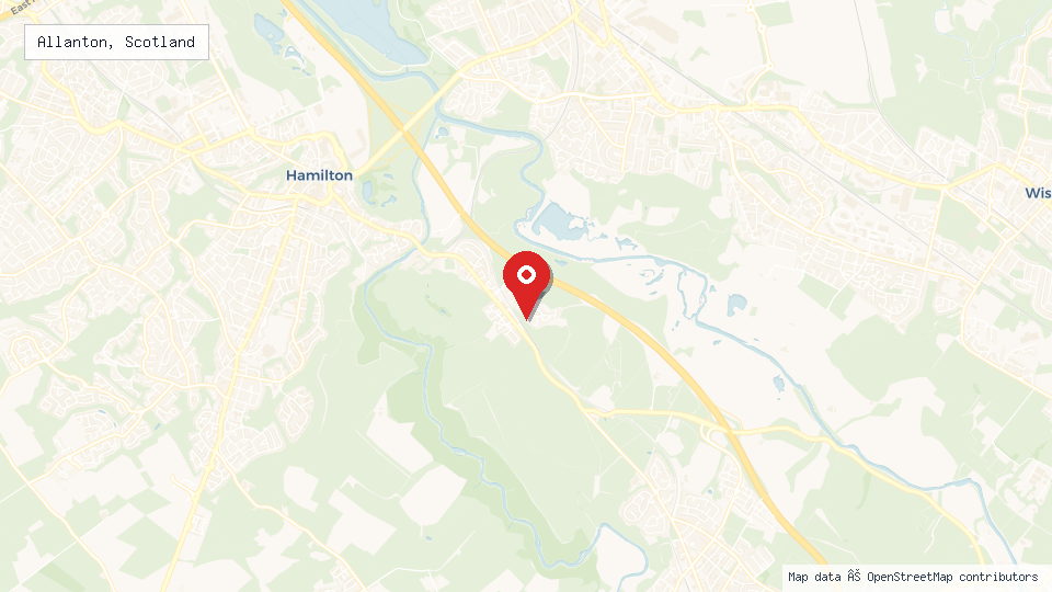 Street map of Allanton, Scotland with location pin