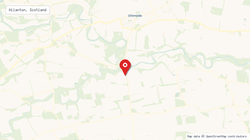 Street map of Allanton, Scotland with location pin