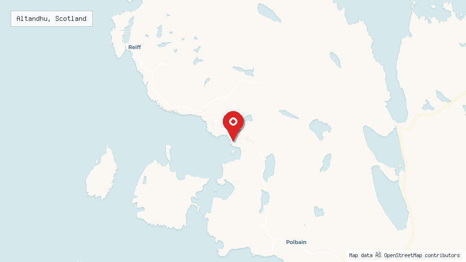 Street map of Altandhu, Scotland with location pin