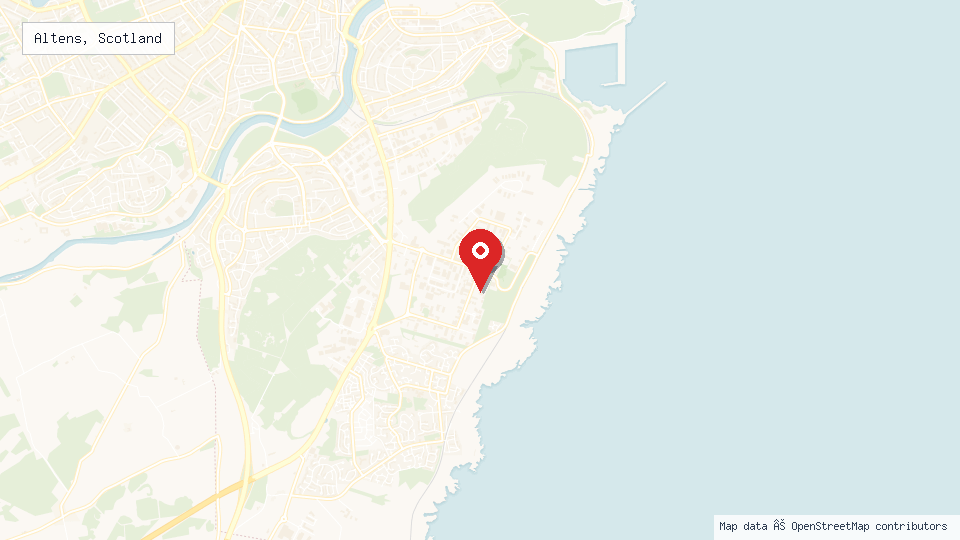 Street map of Altens, Scotland with location pin