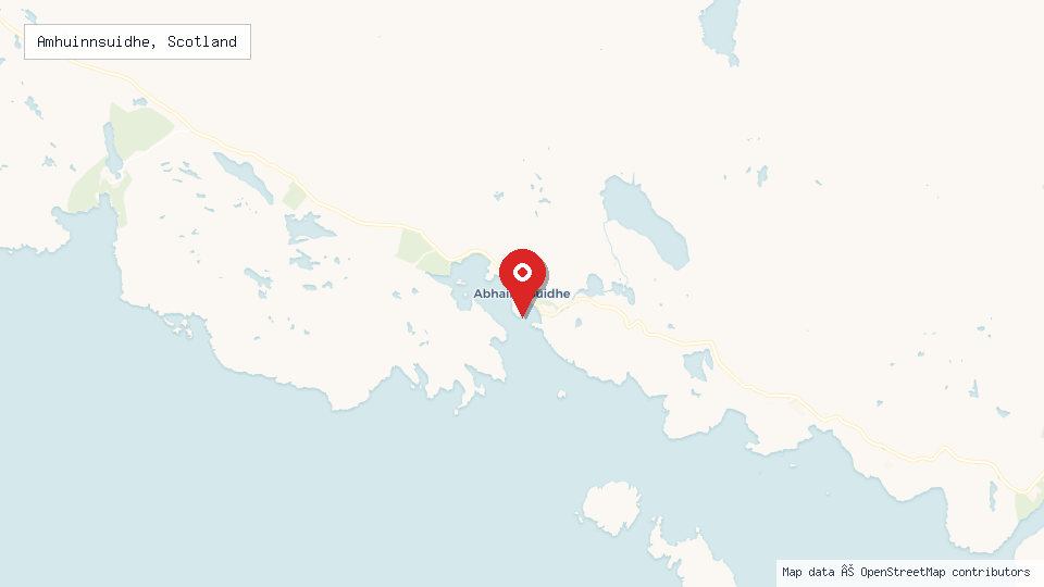 Street map of Amhuinnsuidhe, Scotland with location pin