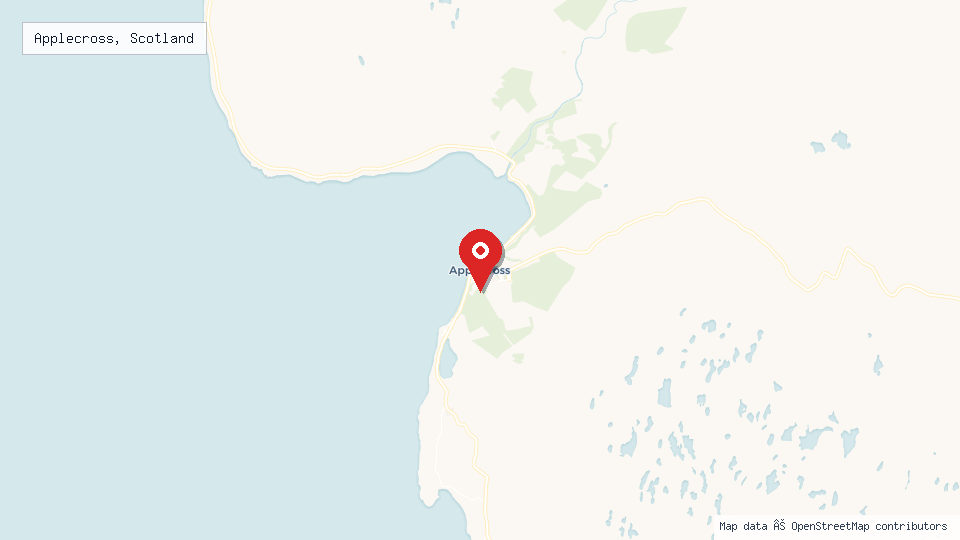 Street map of Applecross, Scotland with location pin