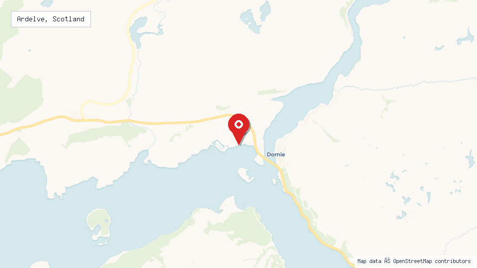 Street map of Ardelve, Scotland with location pin