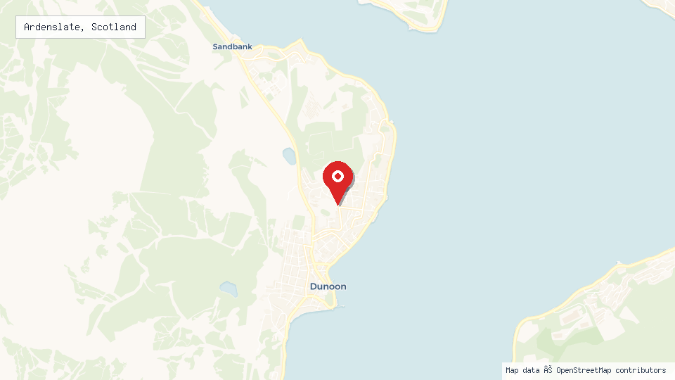 Street map of Ardenslate, Scotland with location pin