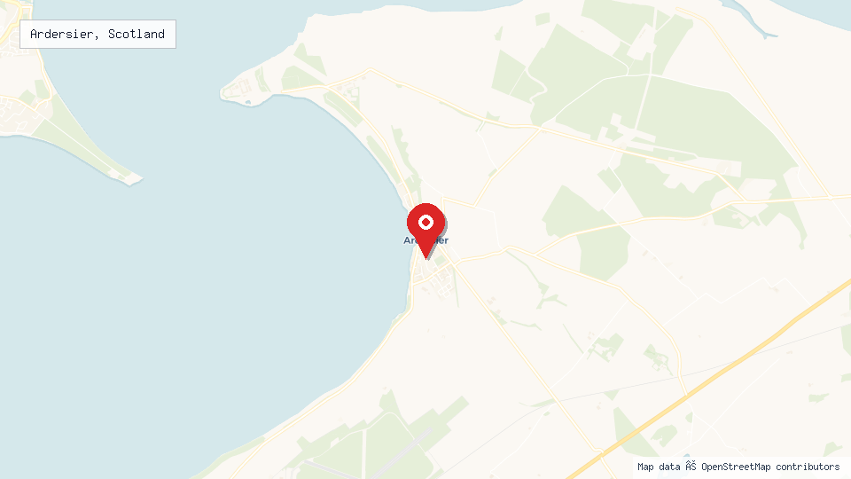 Street map of Ardersier, Scotland with location pin