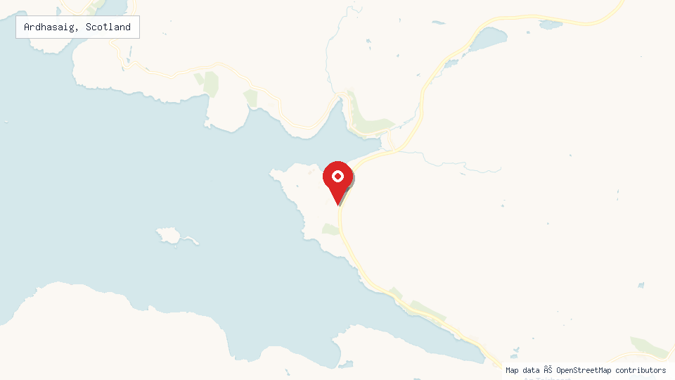 Street map of Ardhasaig, Scotland with location pin