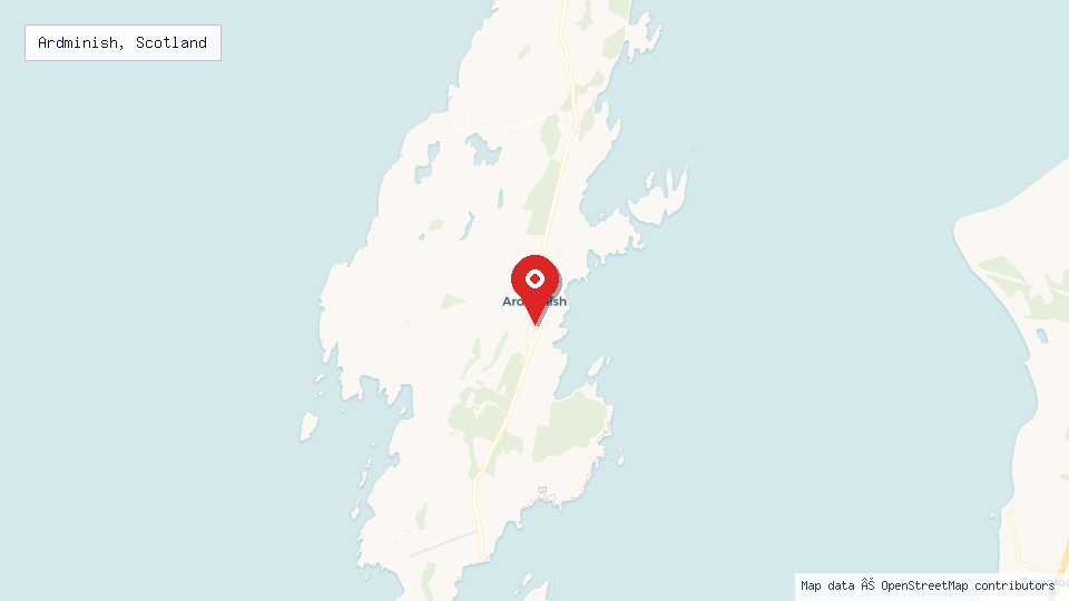 Street map of Ardminish, Scotland with location pin