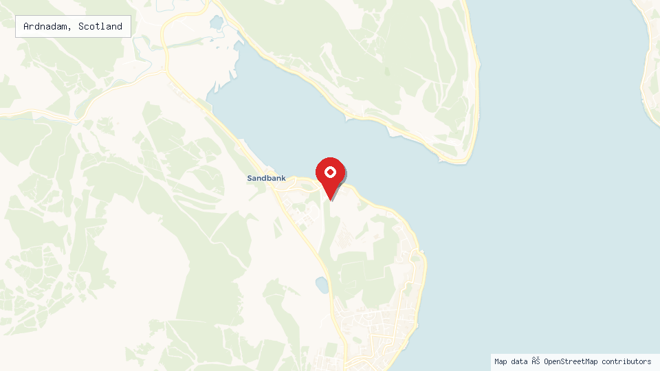 Street map of Ardnadam, Scotland with location pin