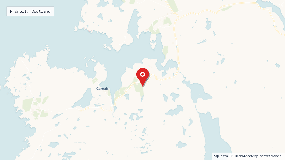 Street map of Ardroil, Scotland with location pin