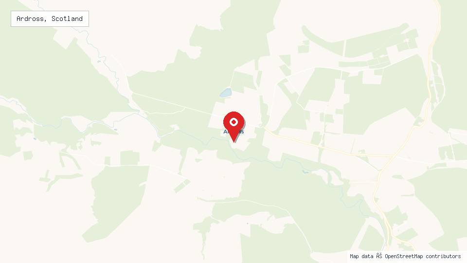 Street map of Ardross, Scotland with location pin