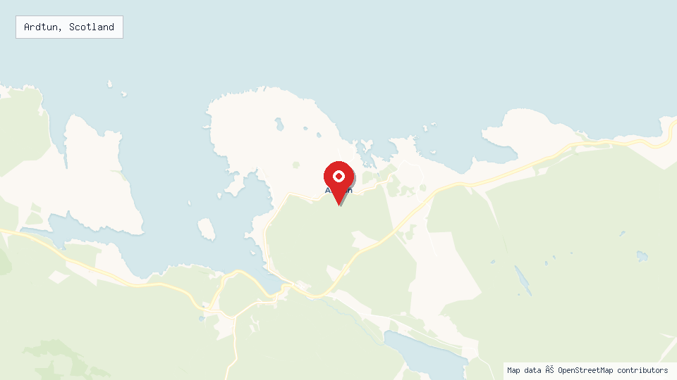 Street map of Ardtun, Scotland with location pin