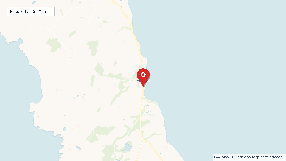 Street map of Ardwell, Scotland with location pin