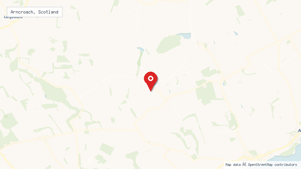 Street map of Arncroach, Scotland with location pin
