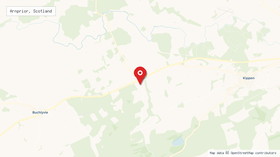 Street map of Arnprior, Scotland with location pin