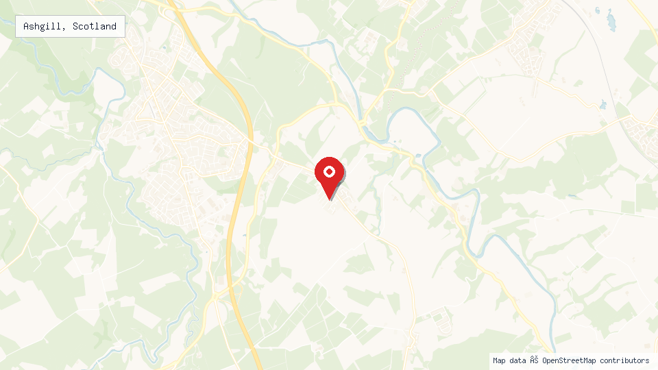 Street map of Ashgill, Scotland with location pin