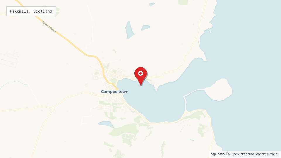 Street map of Askomill, Scotland with location pin