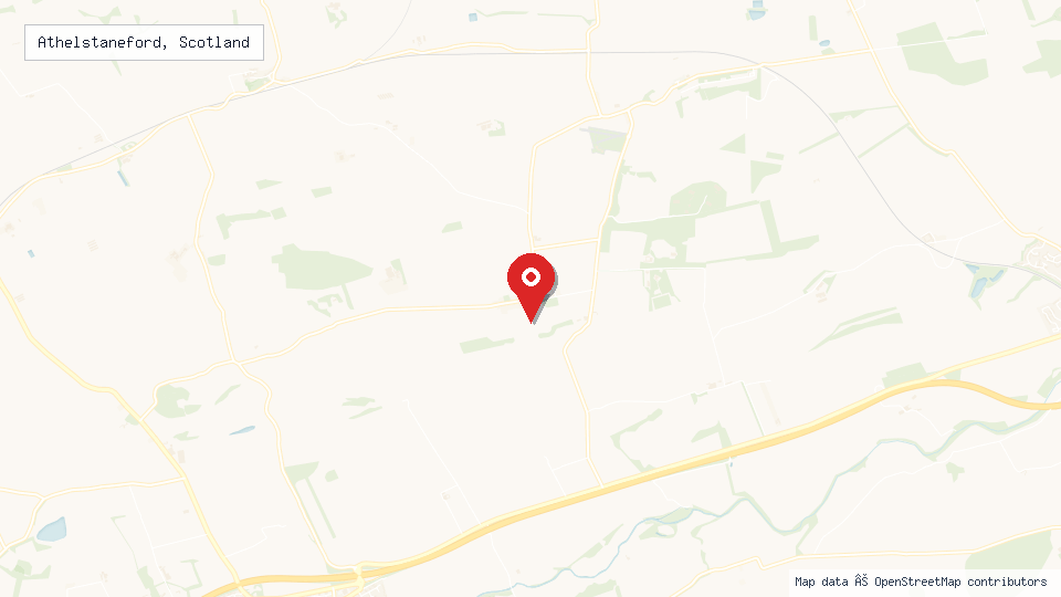 Street map of Athelstaneford, Scotland with location pin