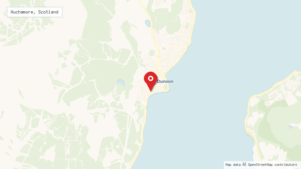 Street map of Auchamore, Scotland with location pin