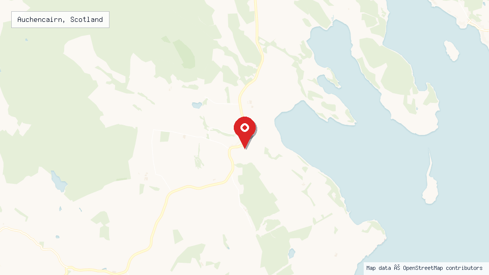 Street map of Auchencairn, Scotland with location pin