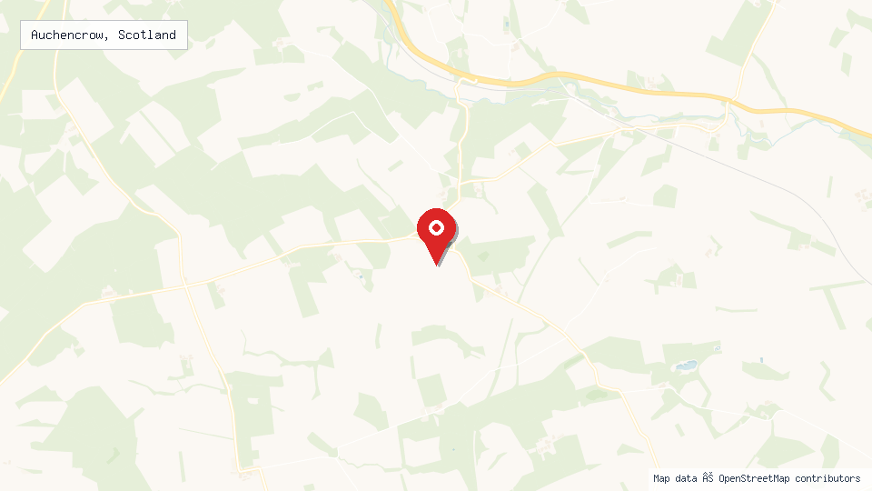 Street map of Auchencrow, Scotland with location pin