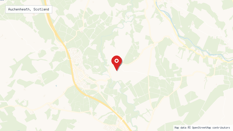 Street map of Auchenheath, Scotland with location pin