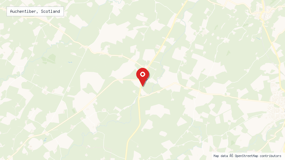 Street map of Auchentiber, Scotland with location pin