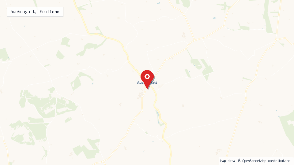 Street map of Auchnagatt, Scotland with location pin