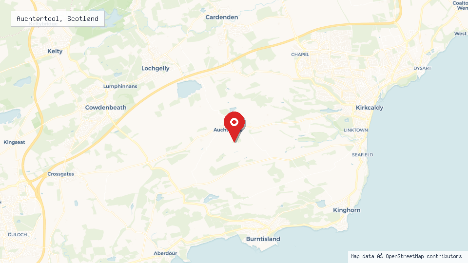 Street map of Auchtertool, Scotland with location pin