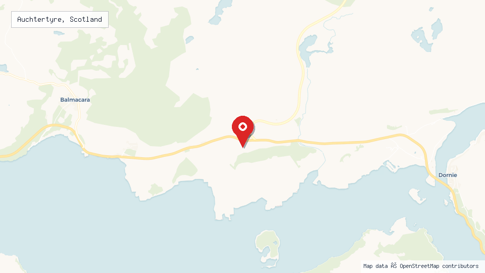 Street map of Auchtertyre, Scotland with location pin