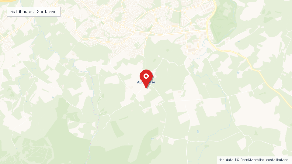 Street map of Auldhouse, Scotland with location pin