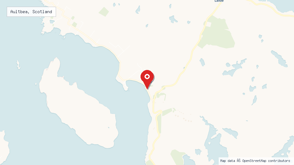 Street map of Aultbea, Scotland with location pin