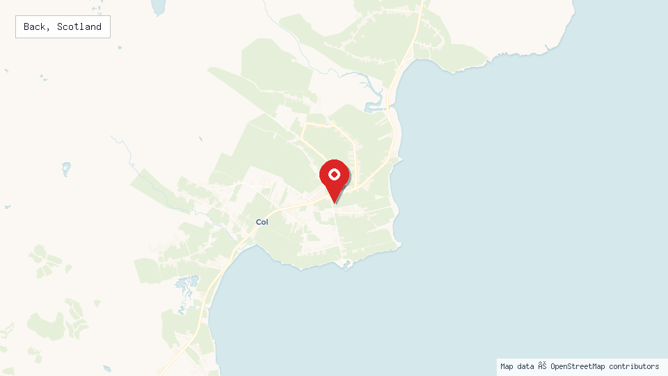 Street map of Back, Scotland with location pin