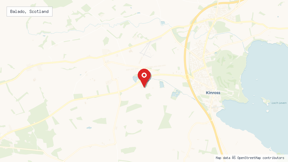 Street map of Balado, Scotland with location pin