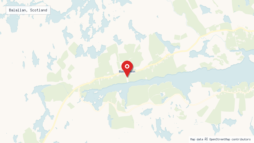 Street map of Balallan, Scotland with location pin