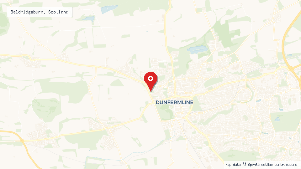Street map of Baldridgeburn, Scotland with location pin