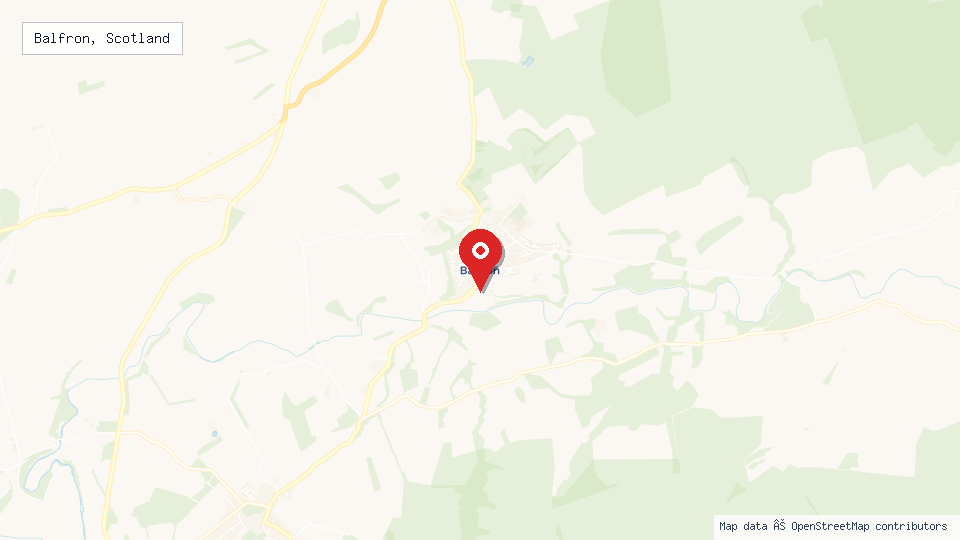 Street map of Balfron, Scotland with location pin
