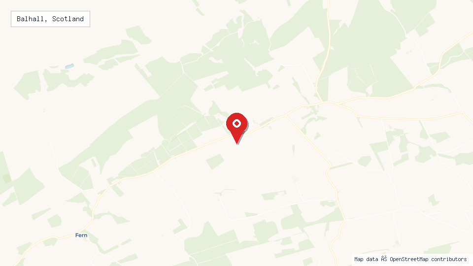 Street map of Balhall, Scotland with location pin