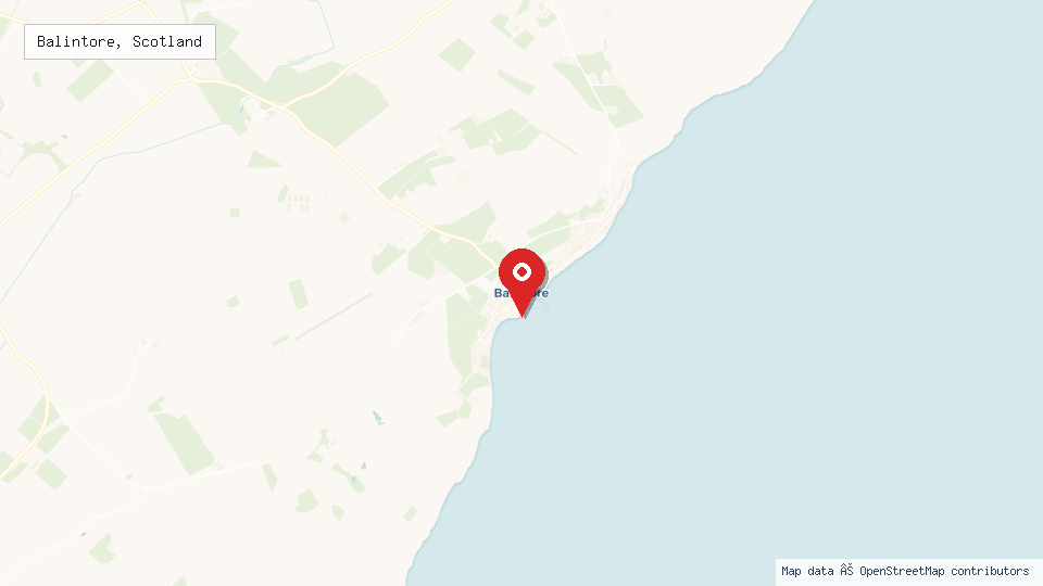 Street map of Balintore, Scotland with location pin