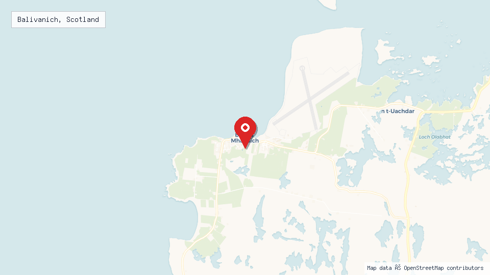 Street map of Balivanich, Scotland with location pin