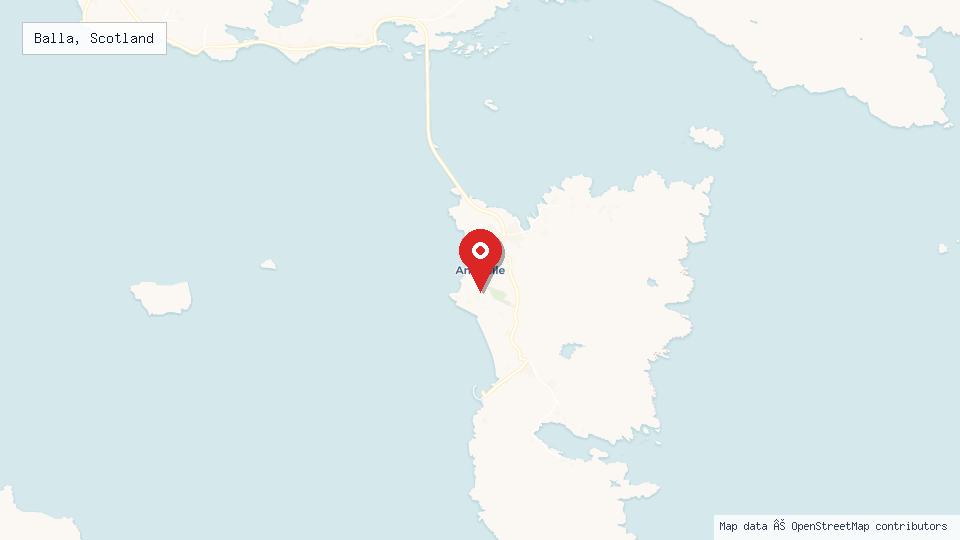 Street map of Balla, Scotland with location pin