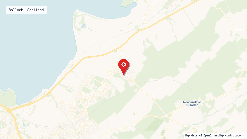 Street map of Balloch, Scotland with location pin