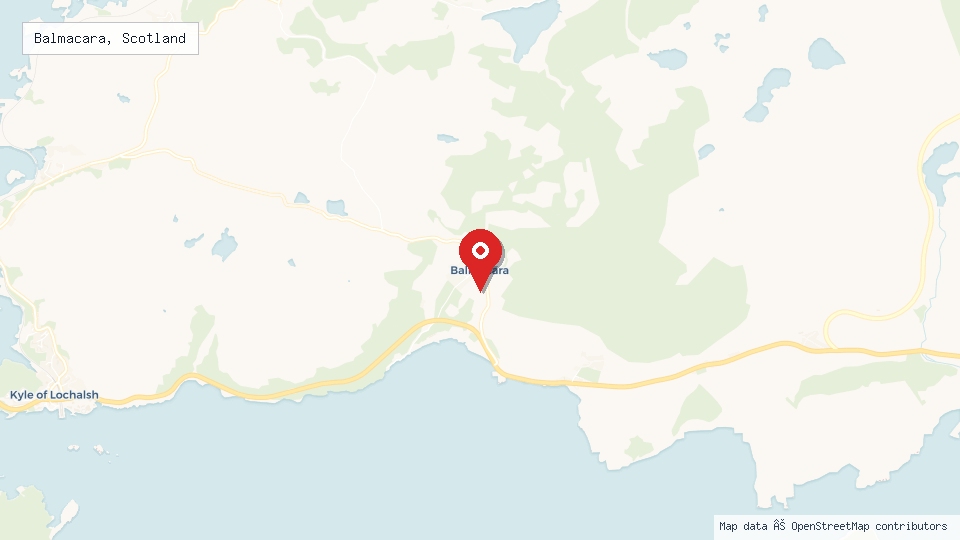 Street map of Balmacara, Scotland with location pin