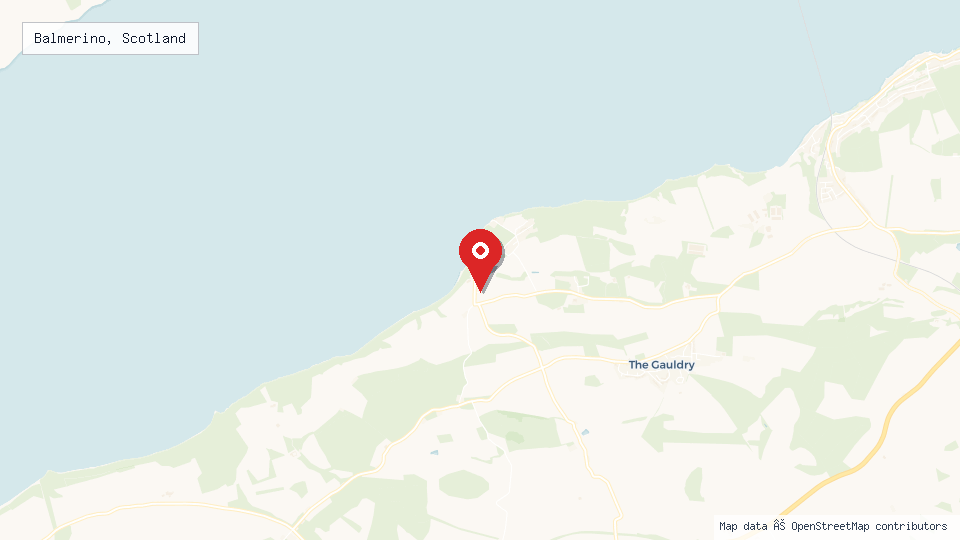 Street map of Balmerino, Scotland with location pin