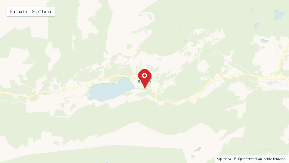 Street map of Balnain, Scotland with location pin