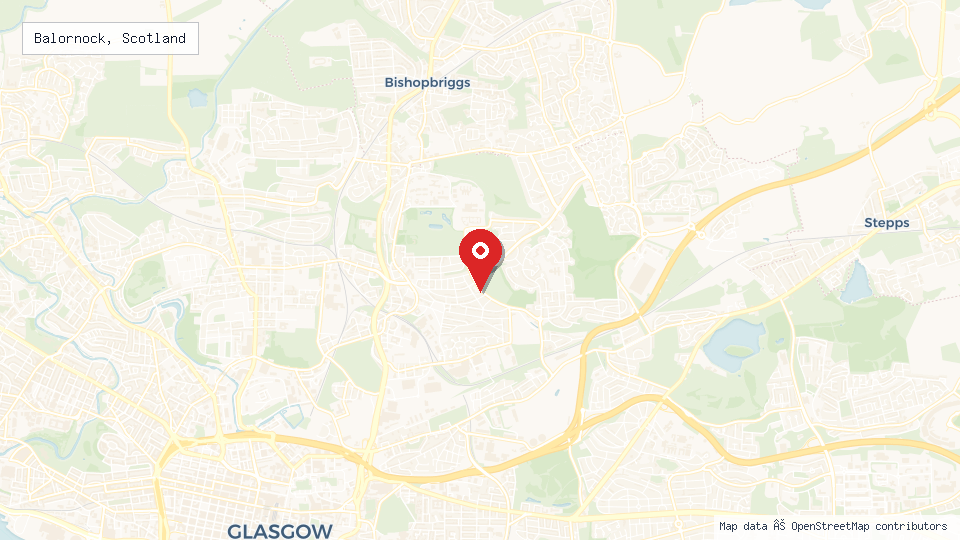 Street map of Balornock, Scotland with location pin