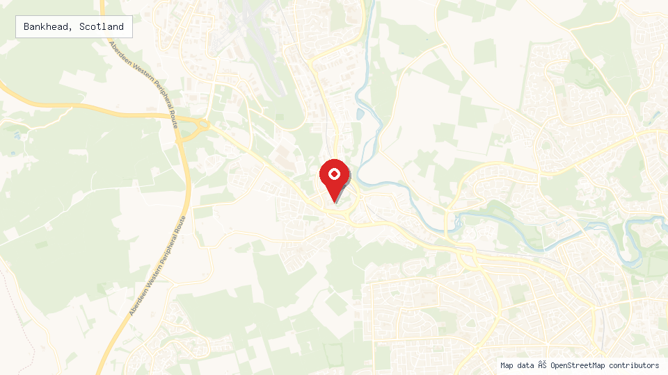 Street map of Bankhead, Scotland with location pin