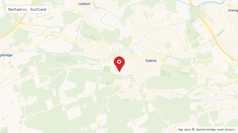 Street map of Bantaskin, Scotland with location pin