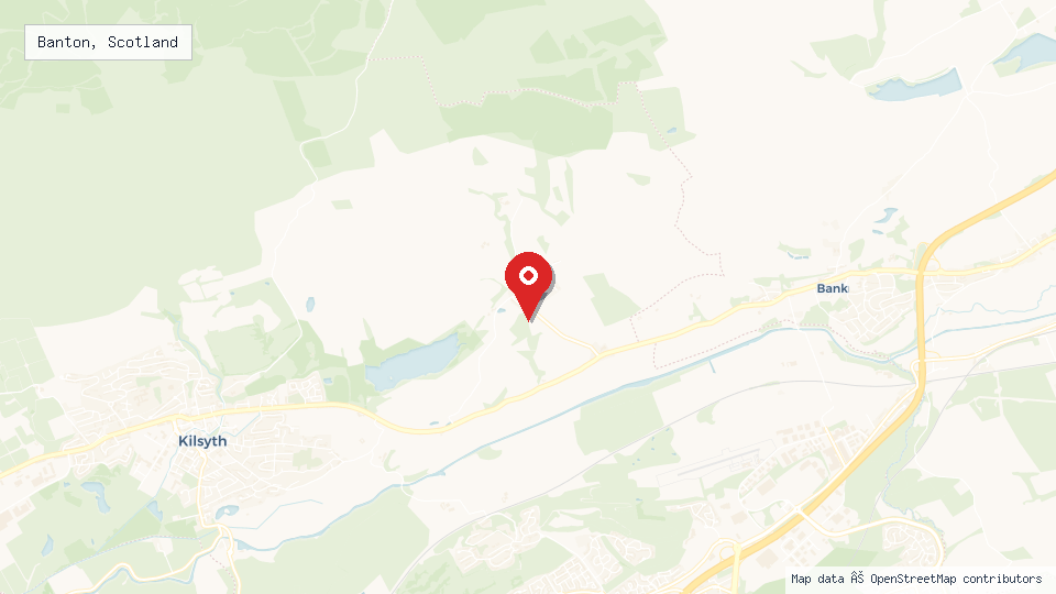 Street map of Banton, Scotland with location pin
