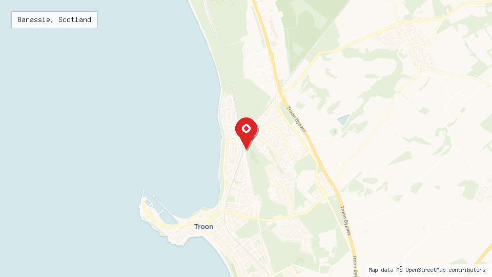 Street map of Barassie, Scotland with location pin